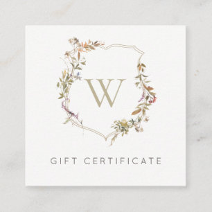Dusky Rosa WildblommVapensköld Gift-certifikat Fyrkantigt Visitkort