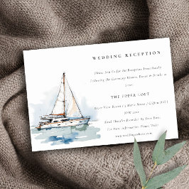Dusky Sailboat Yacht Sjölandskap Wedding Reception Tilläggskort