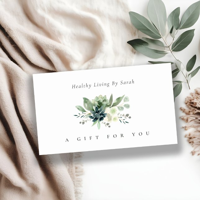Dusky Succulent Grönt Vild Fauna Gift Certificate Visitkort (Skapare uppladdad)