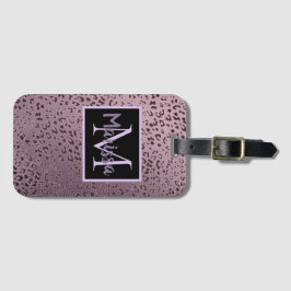 Dusky Violet Leopard Monogram Bagagebricka