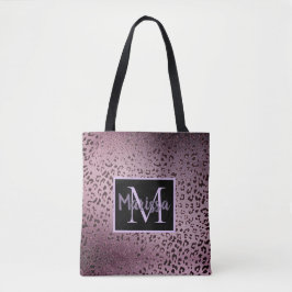 Dusky Violet Leopard Monogram Tygkasse