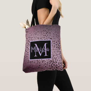 Dusky Violet Leopard Monogram Tygkasse