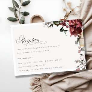 Dusky Warm Winter Festive Fauna Wedening Reception Tilläggskort