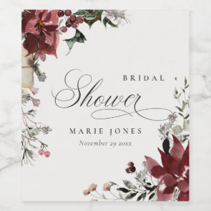 Dusky Warm Winter Festive Foliage Möhippa Vinflaska Etikett