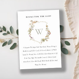 Dusky Wildblomme Vapensköld Bokar for Baby Shower Tilläggskort