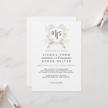 Dusky WildblommMonogram Vapensköld Bröllop