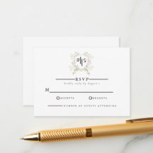 Dusky WildblommMonogram Vapensköld Bröllop