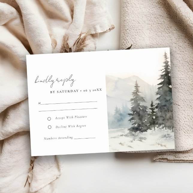 Dusky Winter-berget Snö i Bröllop OSA Kort (Skapare uppladdad)
