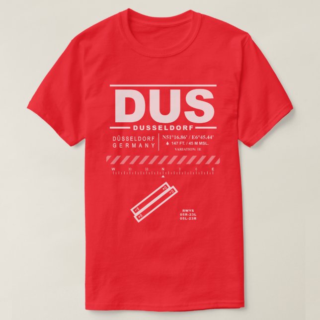 Düsseldorf Airport DUS T-Shirt (Design framsida)