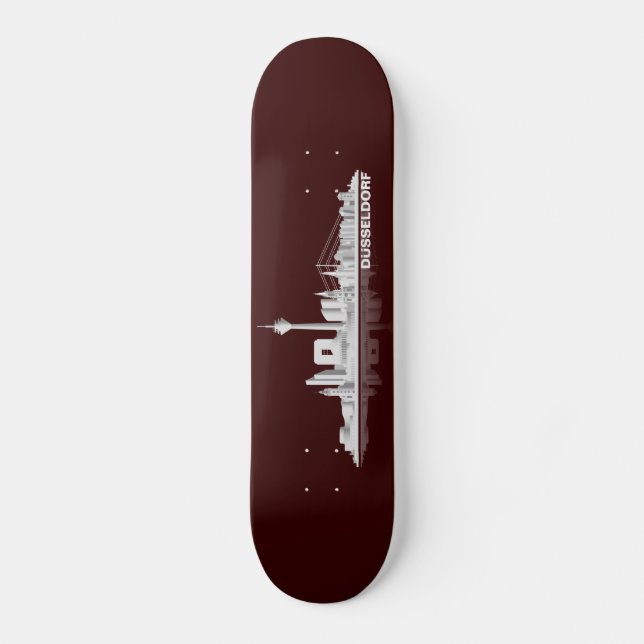 Düsseldorf City Skyline Geschenkidee Skateboard Bräda 20 Cm (Framsida)
