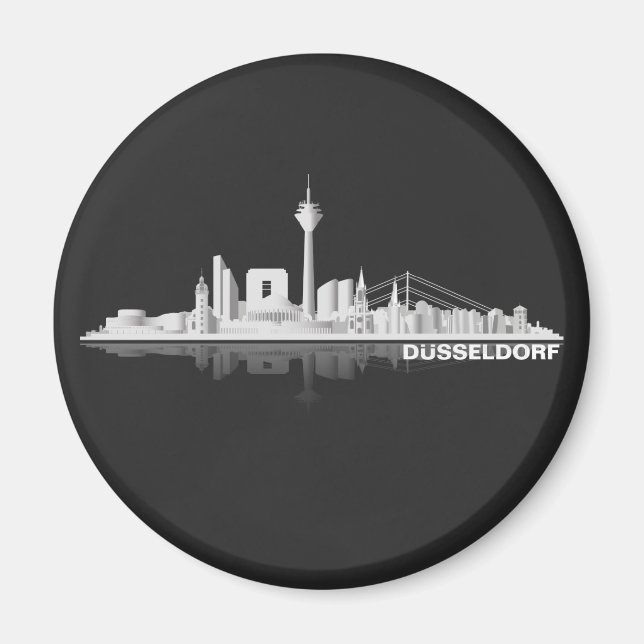 Düsseldorf City Skyline Kühlschrankmagnet / Magnet (Framsidan)
