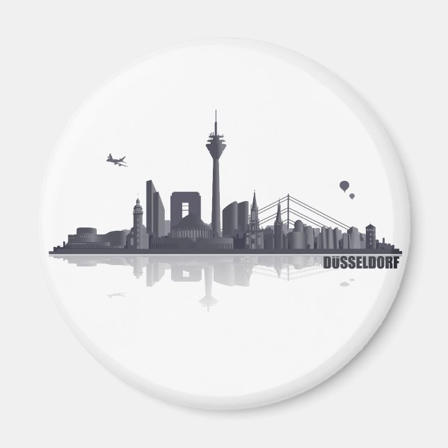 Düsseldorf City Skyline Magnet (Framsidan)