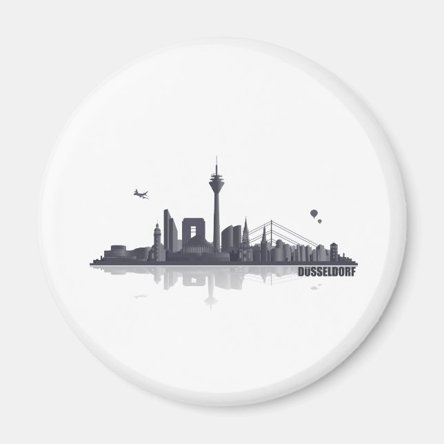 Düsseldorf City Skyline Magnet (Framsidan)
