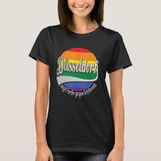 Düsseldorf Rainbow Färg mot Intolerans T Shirt