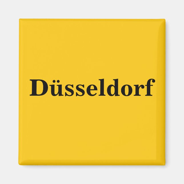 Düsseldorf Schild Gold - Gleb - Magnet (Framsidan)