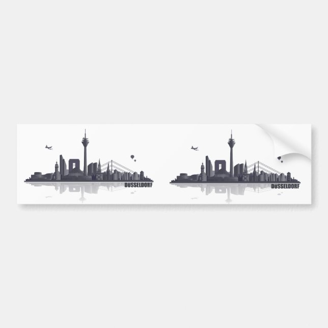 Düsseldorf Skyline Bildekal (Framsidan)