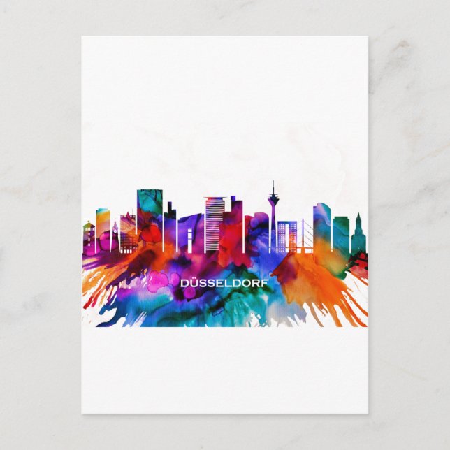Dusseldorf Skyline Inbjudan Vykort (Framsida)
