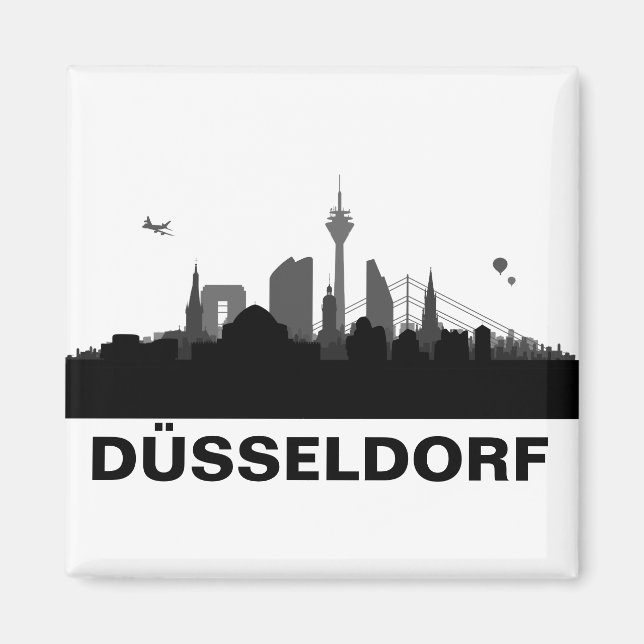 Düsseldorf Skyline Kühlschrank Magnet (Framsidan)