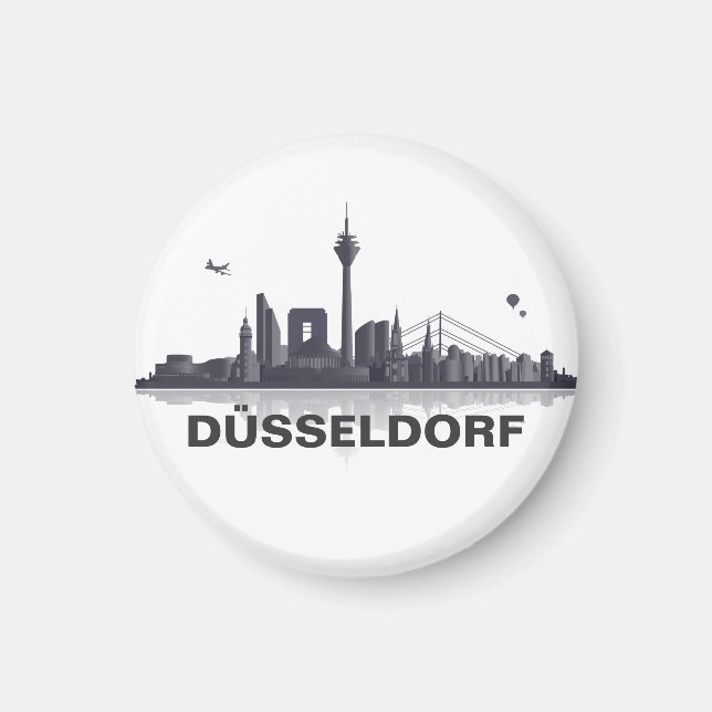 Düsseldorf Skyline Kühlschrank Magnet (Framsidan)