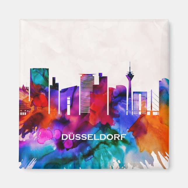 Düsseldorf Skyline Magnet (Framsidan)