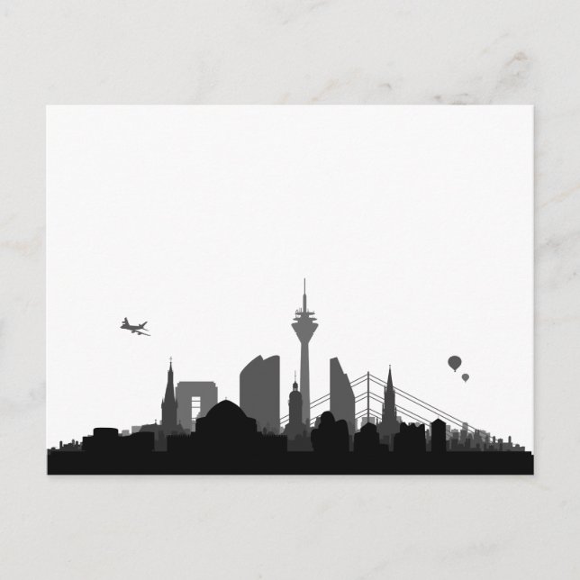 Düsseldorf Skyline - Postkarte / Grußkarte Vykort (Framsida)