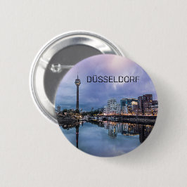 Dusseldorf Skyline Tyskland Helgdag Sunset Souveni Knapp