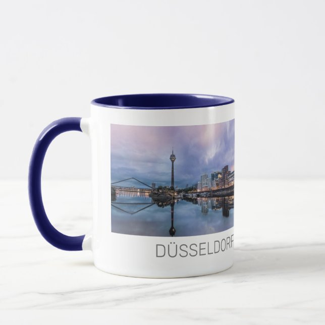 Dusseldorf Skyline Tyskland Helgdag Sunset Souveni Mugg (Vänster)