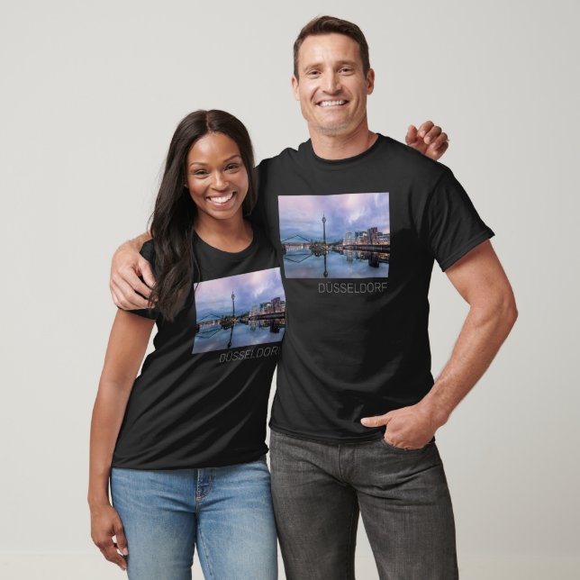 Dusseldorf Skyline Tyskland Helgdag Sunset Souveni T Shirt (Unisex)