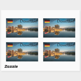 Dusseldorf Souvenir Rektangulärt Klistermärke