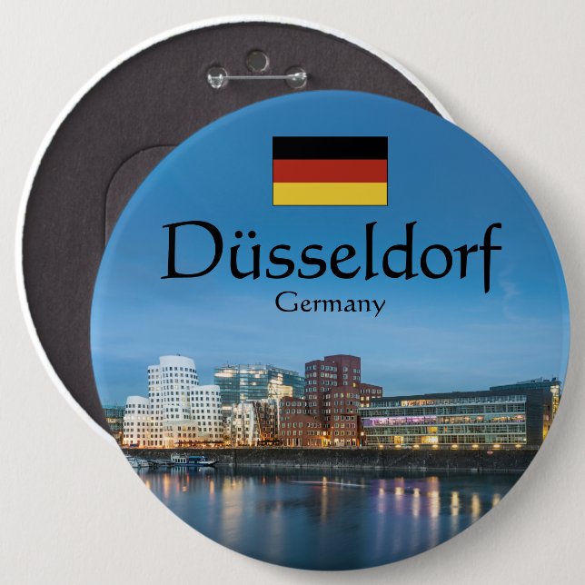 Düsseldorf Tyskland Knapp (Framsida & baksida)