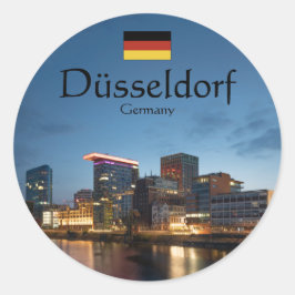 Düsseldorf Tyskland Runt Klistermärke