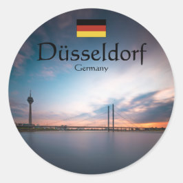 Düsseldorf Tyskland Runt Klistermärke