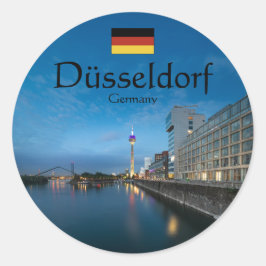 Düsseldorf Tyskland Runt Klistermärke