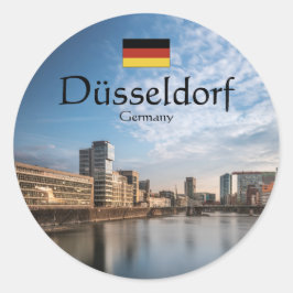 Düsseldorf Tyskland Runt Klistermärke