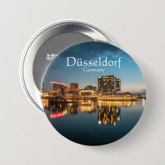 Dusseldorf Tyskland Souvenir Knapp (Framsida & baksida)