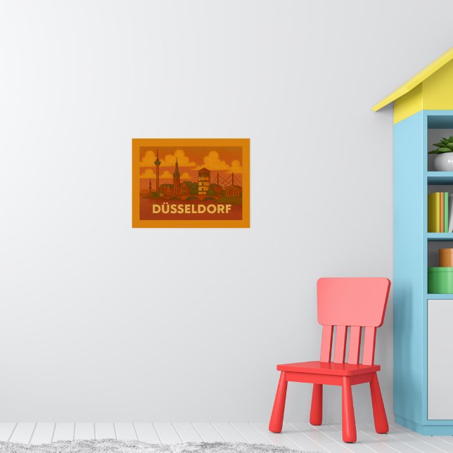 Düsseldorf Tyskland Stad Konst Poster (Barnkammare 1)