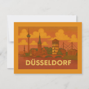 Düsseldorf Tyskland Stad Konst Vykort