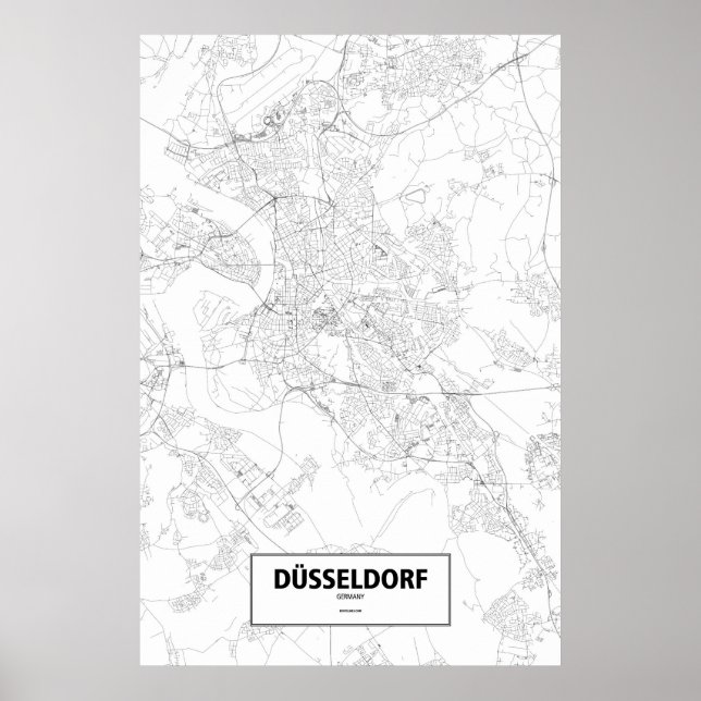 Düsseldorf, Tyskland (svart på vitt) Poster (Framsidan)