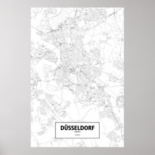 Dusseldorf Tyskland (svarten på vit) Poster