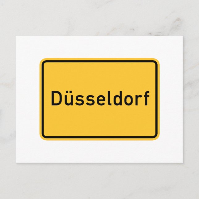 Düsseldorf, Tyskland vägskylt Vykort (Framsida)