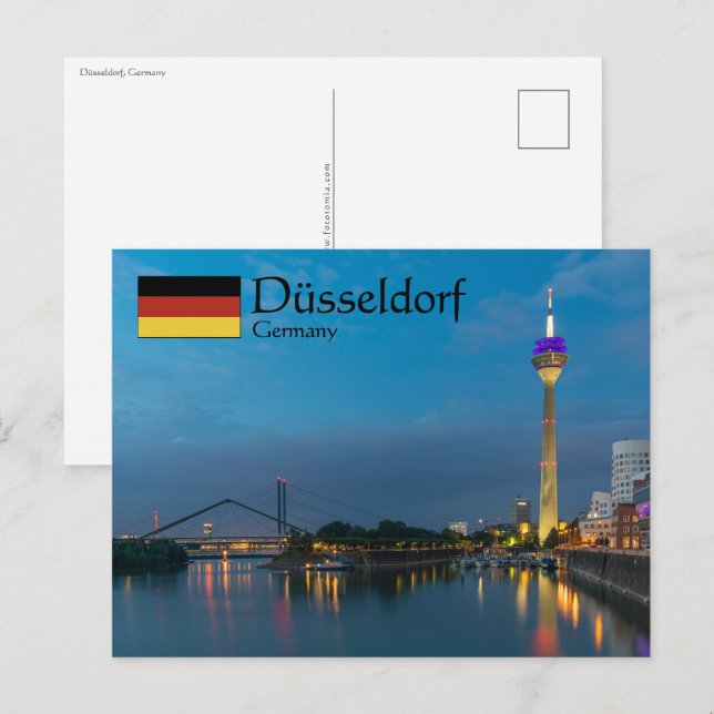 Düsseldorf Tyskland Vykort (Fram/baksida)