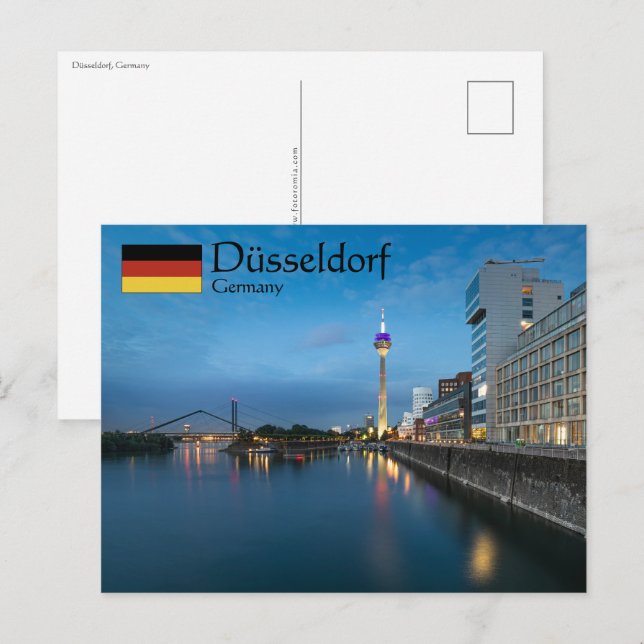 Düsseldorf Tyskland Vykort (Fram/baksida)