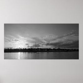 Düsseldorfer Rheinkirmes im Sonnenuntergang Poster