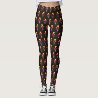 Dussintals söta gula tulpaner på modern specialdes leggings