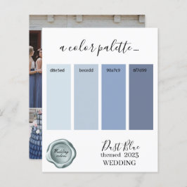 Dust Blue Bröllop färg Palette Card 2023