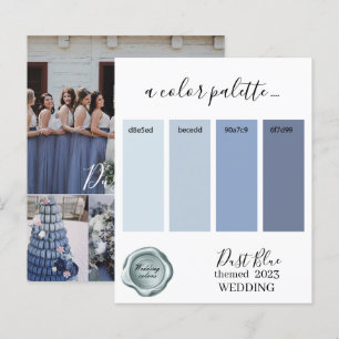Dust Blue Bröllop färg Palette Card 2023