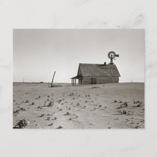 Dust Bowl Farm, 1938 Vykort (Framsida)