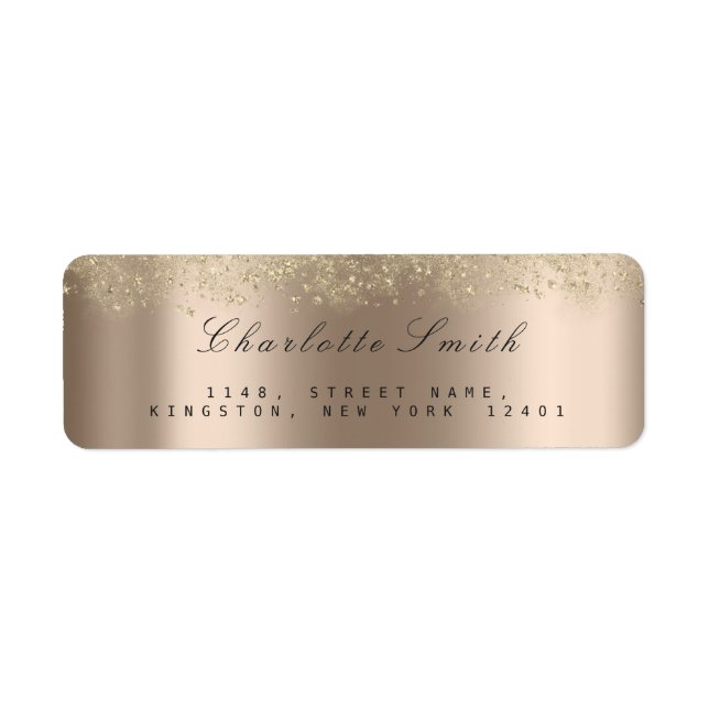 Dust Star Guld Ivory Beige OSA Returadress  Returadress Etikett (Framsidan)
