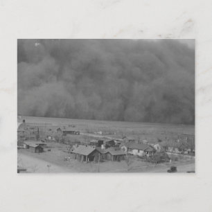 Dust Storm in Approching Rolla Kansas in 1935 Vykort