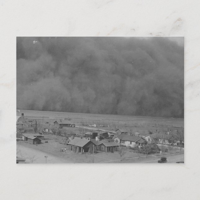 Dust Storm in Approching Rolla Kansas in 1935 Vykort (Framsida)